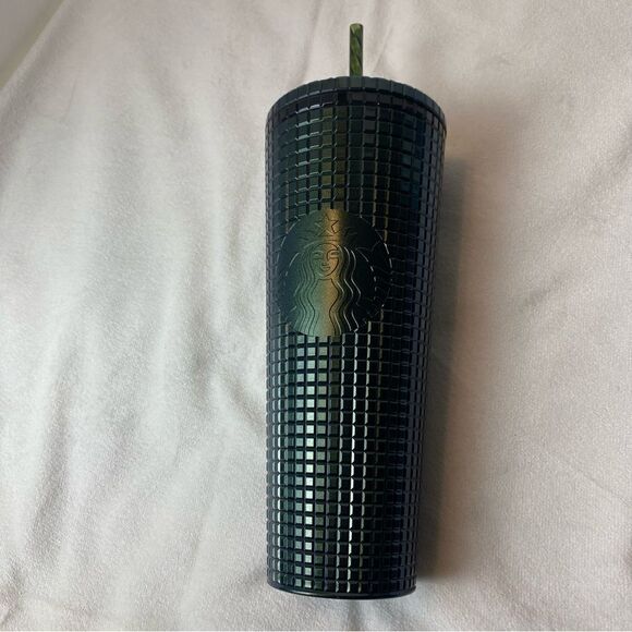 Starbucks Green Metallic Grid Holiday 2021 New W/Tags Tumbler - Picture 1 of 5